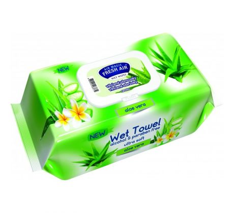 Vlhčené utierky Fresh Air ALOE VERA 120ks s klipom